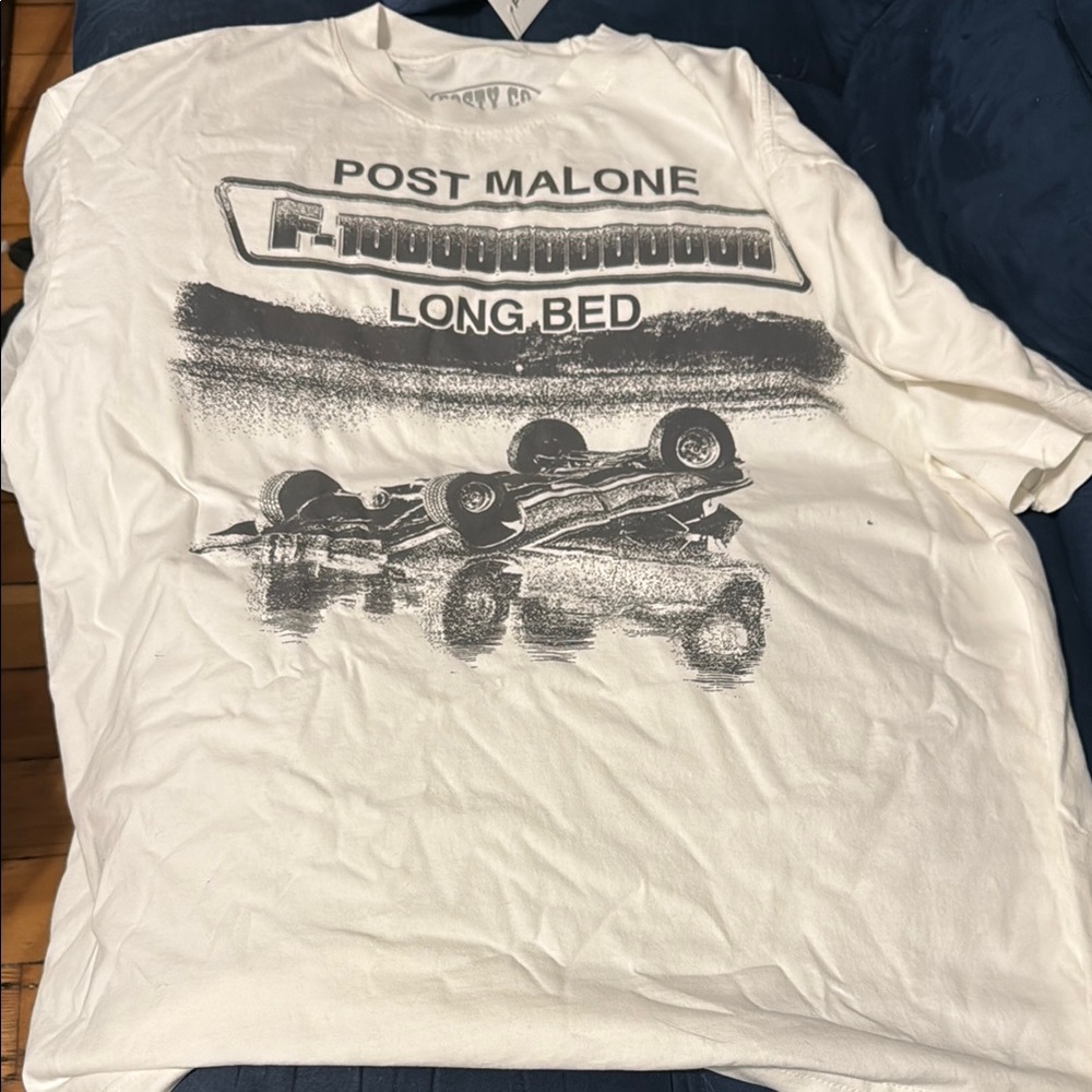 PacSun White Short Sleeve Tee with Post Malone Design
